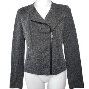 Catherine Malandrino Runway Style Gray Blazer Asymmetrical Zipper